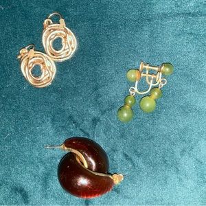 Earth tone earring set of 3